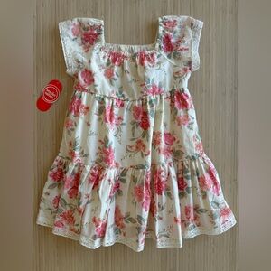 Wonder nation toddler girl pink rose floral dress 4T